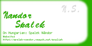 nandor spalek business card